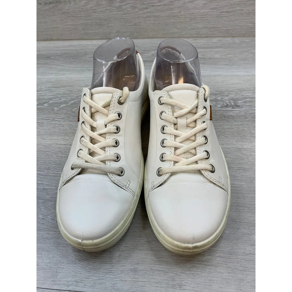 Ecco Soft 7 Women's White Leather Low Top Sneakers US 9-9.5 Comfort Shoes